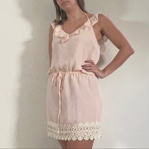 Blush pink dress with embroidered details